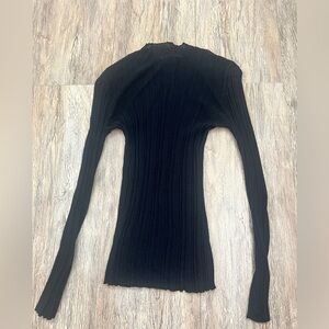 Black Sheer Mock Neck Long Sleeve